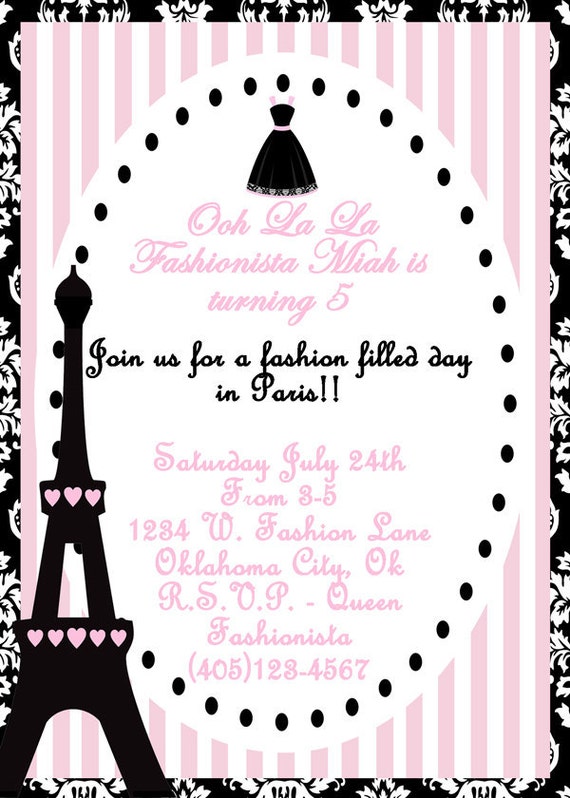 Paris Party Invitations Free 6