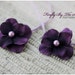 RTS Special edition TWIN SET flower headbands in violet and purple tones with pearl center on skinny elastic great photo prop