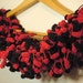 Red and Black Pom Pom Scarf