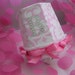 Pink & White Night Light with Pink Bows and Crystal Letter Monogram