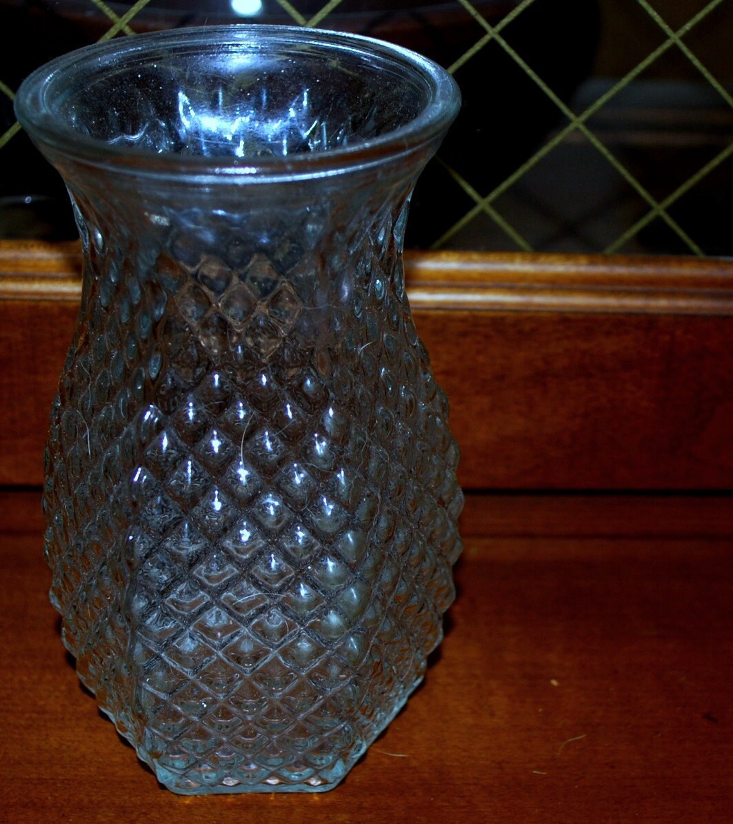 sale Hoosier depression clear glass vase vintage by capecodgypsy