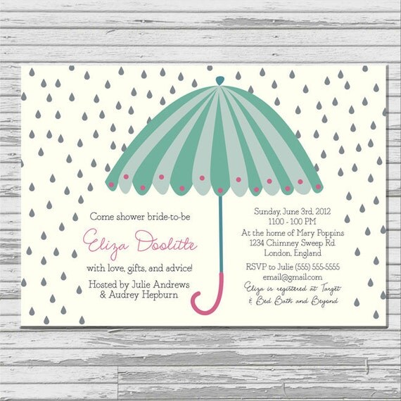 Umbrella Bridal Shower Invitations 8