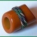 Vintage Asian Style Bakelite Carmel Color Sash Button & Braided Cord Trim EX
