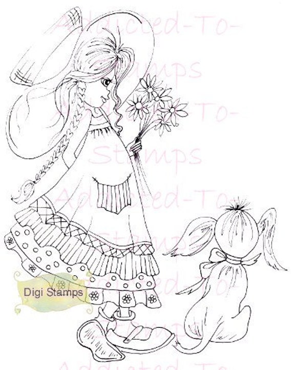 INSTANT DOWNLOAD Digi Stamps Lil Ragamuffin Justina & Frankie By Sherri Baldy Big Eye Art