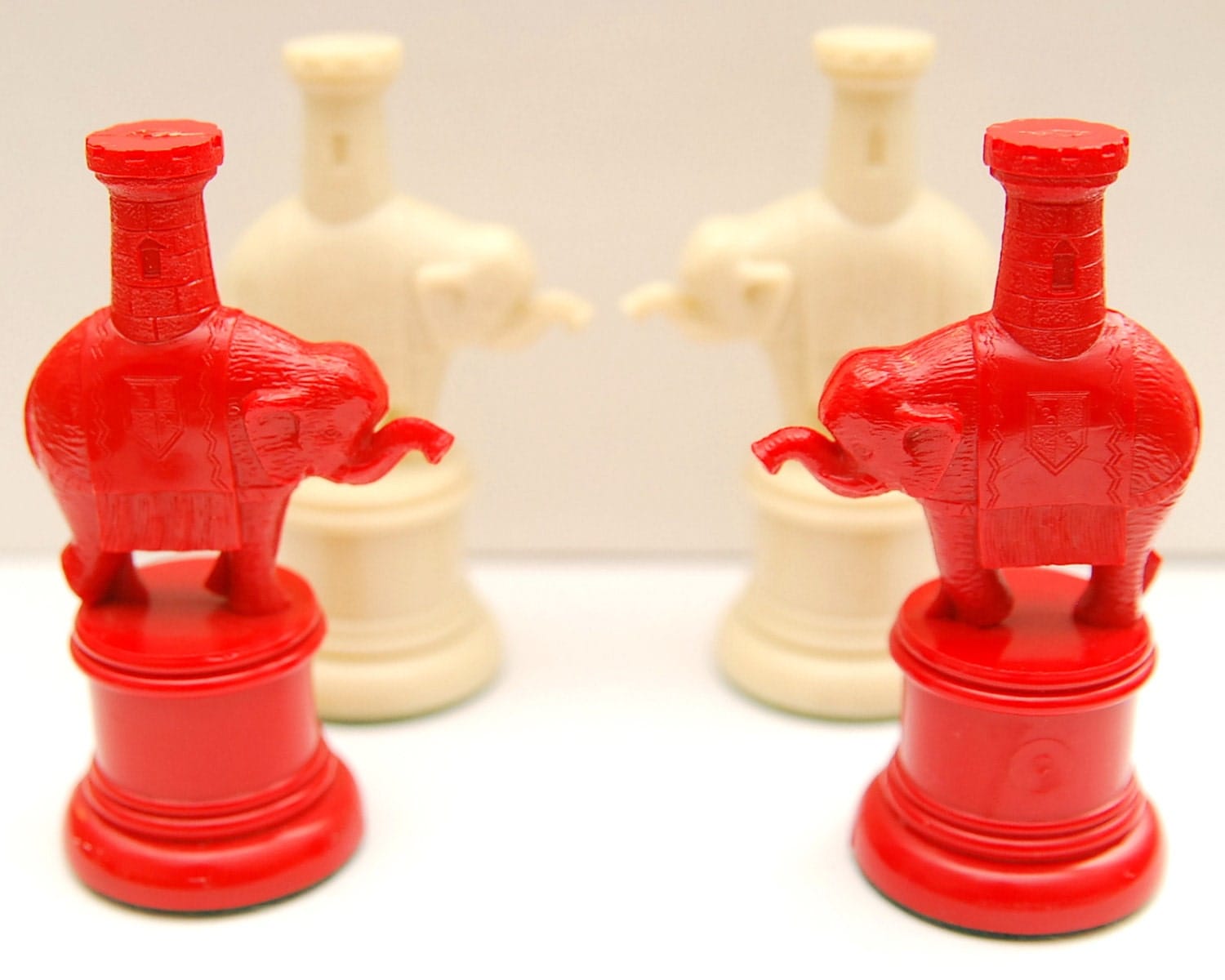 1 Red Weighted Chess Piece Elephant Rook by Kingsway