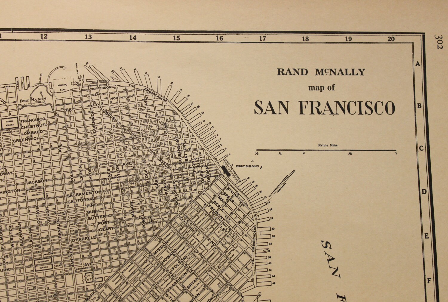 Vintage Street Map San Francisco California by PastOnPaper on Etsy