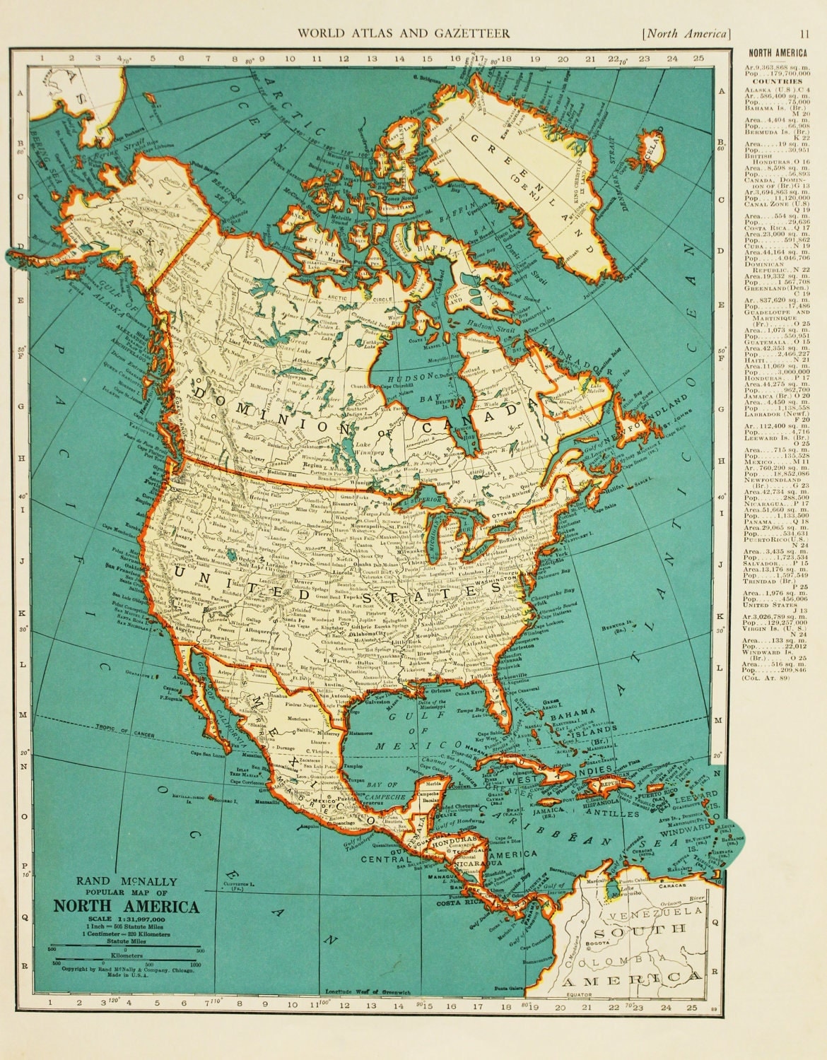 Vintage Map North America United States Original By PastOnPaper   Il Fullxfull.288893471 