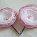 SALE - SALE - Romantic Rose - Pastel Pink Lollipop Flower Hair Pins - Dusty Rose, Pastel Pink and White