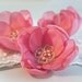Dusty Pink Satin Cherry Blossom Hair Pins (set of 3) - Spring Hair Flowers - Sakura Silk Blossoms - Flower Girl Hair Pins - Israel