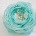 Pastel Mint Large Chiffon Hair Flower Clip or Brooch, Pastel, Spring Flower, Mint Green, Flower with Pearls, Chiffon Hair Flower, Israel