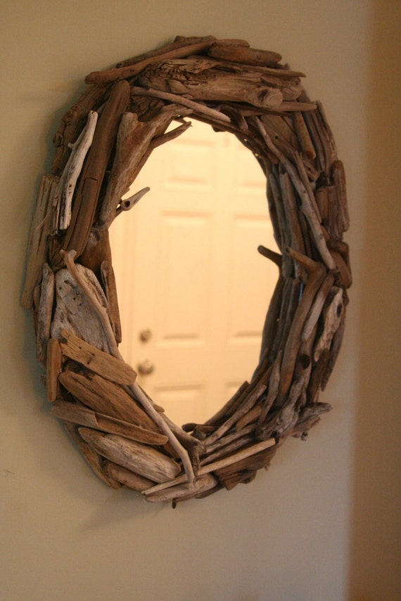 Lake Michigan Driftwood Framed Mirror by CalmCoolCollectedVin