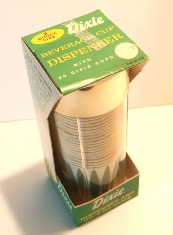 Vintage Dixie Cups 30 count with Beverage Cup Dispenser in