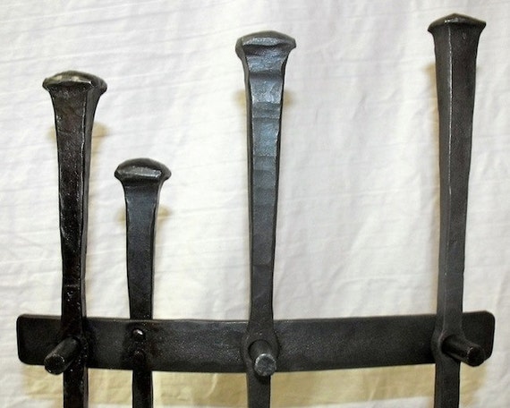 Rustic Wrought Iron Fireplace Tool Set