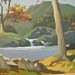 Reserved 4 Lovely BECKY--VIintage Paint by Number Fall Outdoor Stream Cabin Life Oil Beautiful TREASURY Item Painting FRAMED