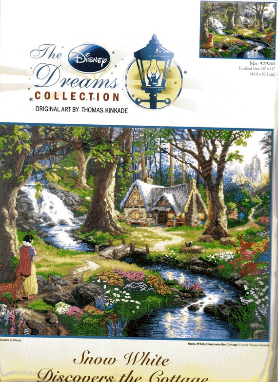 New Disney cross stitch kit Thomas Kinkade SNOW WHITE by dfrey324