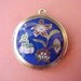 Pretty Old Chinese Brass Cloisonne Pendant with Enamels in Cobalt, Pink, Red and Spring Green