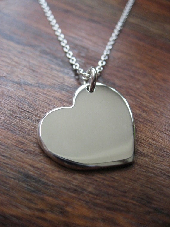 Plain Silver Heart Pendant Necklace