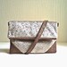 Vegan Foldover Clutch, handbag,satchel, Sand color velvet and gold drops,detachable strap.