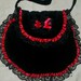 Black Velvet Gothic bag purse shoulder Victorian Steampunk Goth Lolita black lace red satin trim day evening elegant clothing accessories