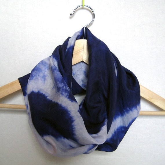 Shibori tie-dyed silk circle scarf large by eighty8percent