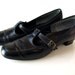 vintage black 60s 70s mod vegan T Strap MARY JANE Shoes women 9 10