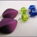 Earrings, Dangle, in Purple, Green and Blue