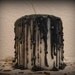 Hand Dripped white And Black Pillar Candle