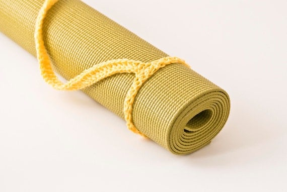 Yoga Mat Sling Yellow Slim Tote Handle US by HandmadeHealth