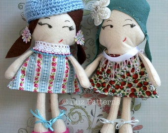 Sewing Pattern, Rag doll pattern, sewing doll pattern girl doll pattern stuffed toy pattern cloth doll pattern (01) INSTANT DOWNLOAD