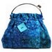 Aqua Blue Handbag Tropical Flowers