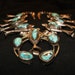 ZUNI SQUASH BLOSSOM Sterling Turquoise Necklace c1940-50