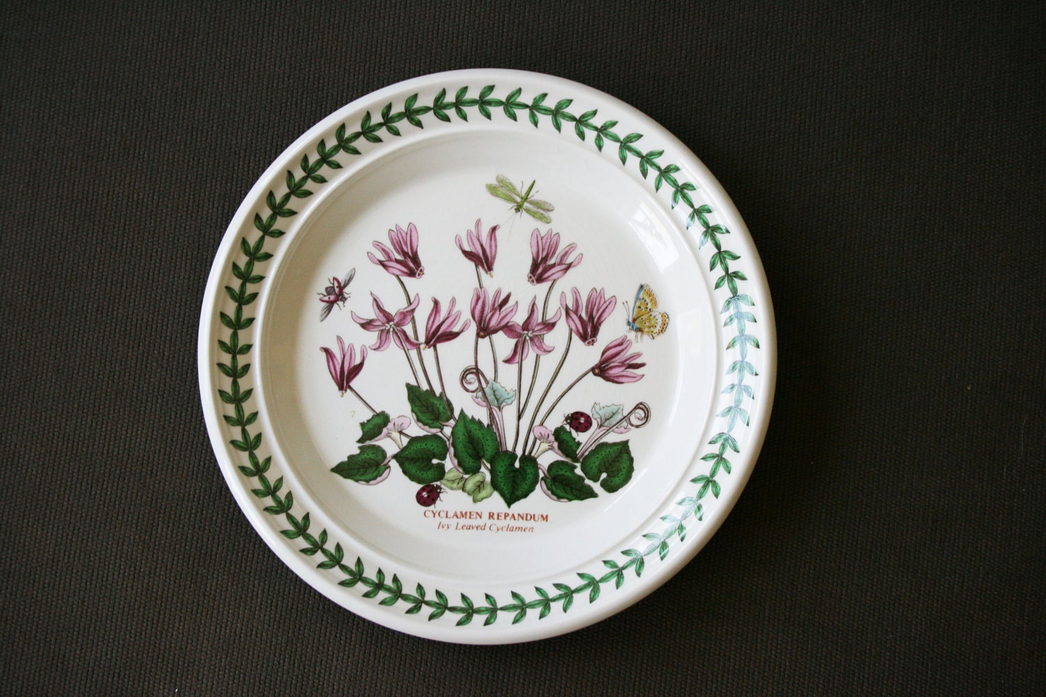 Vintage Portmeirion Botanic B & B Plate “Cyclamen Repandum” Ivy Leaved ...