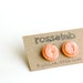 Ceramic Button Earrings in Coral