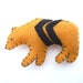 Geometric mustard bear magnet, number 29
