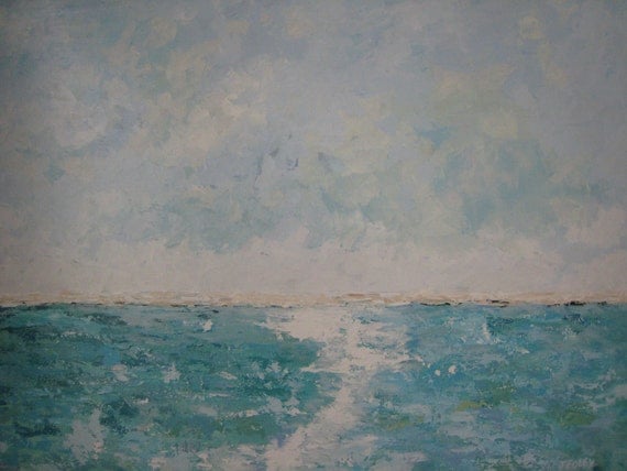 Items similar to Minimalist Seascape/ Landscape Painting xl 30x40 on Etsy