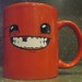 Signed Super Meat Boy (Meaty Mug) coffee mug Signed by Team Meat