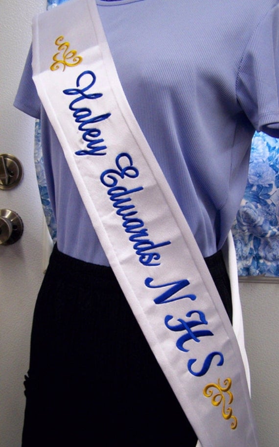 Personalized Satin Sash Prom by WeddingsbyTwoSisters