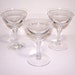 3 1950s FOSTORIA LAUREL PATTERN - Fine Crystal Champagne Glasses - 4th Glass with Tiny Smoothed Chip Included Free