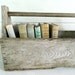 Vintage Wooden Box Crate with Handle Chippy Gray Carrier Tote