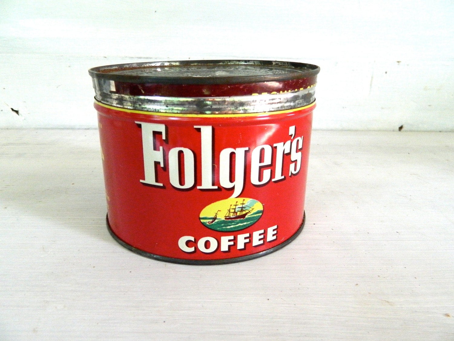 Vintage Folgers Coffee Can