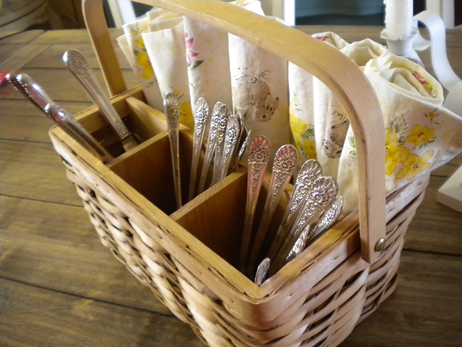 Reserved for Linda...Flatware Caddy Basket