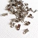 Fold over dark silver metal micro crimps for jewelry making, feather crimps, cord end crimps, 6 mm, 50 pcs / M4