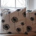 18x18 Black Dandelion Pillow Cover Set