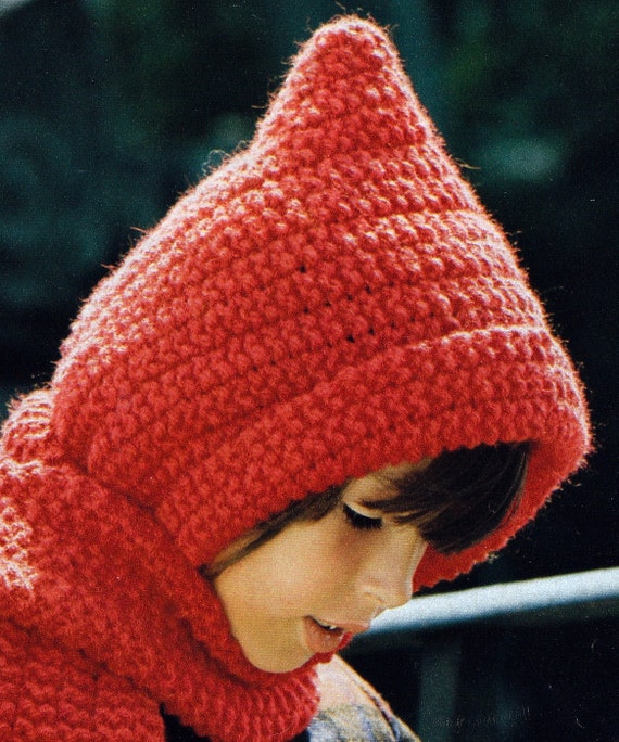 Knit Kids Hooded Scarf Vintage Knitting PDF PATTERN from ...