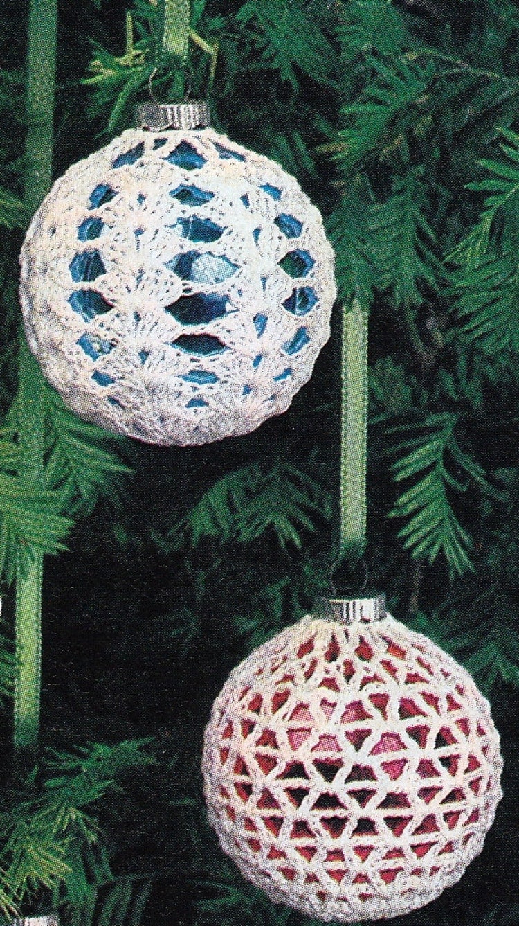 Crochet Christmas Ornament Covers Vintage Crocheting by padurns