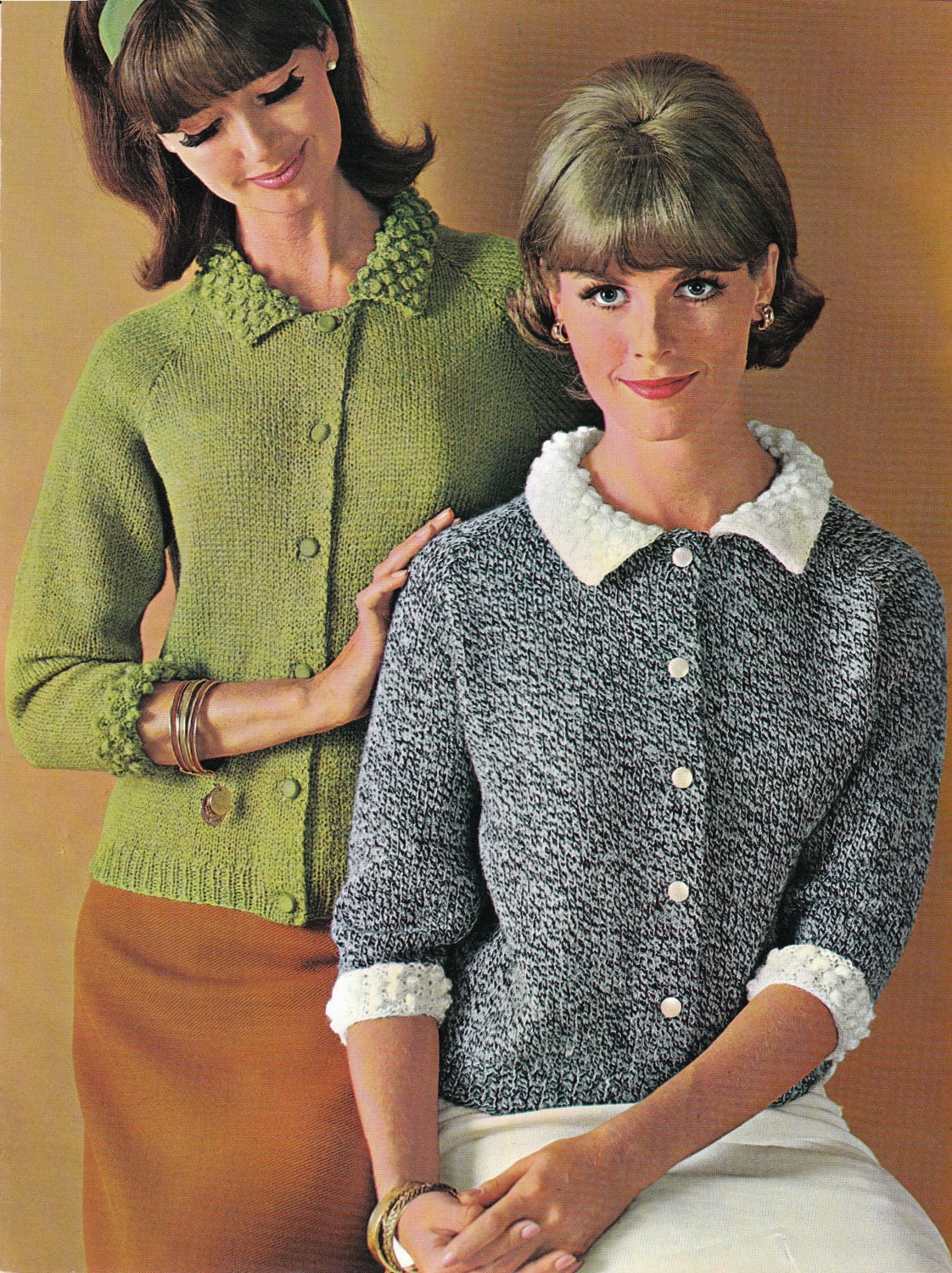 Knit Womens Cardigan Vintage Knitting PDF PATTERN Retro Mad