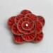 zipper brooch, Red Flower Brooch ,Zipper Pin. Approx 3.2 in/ 8 cm. eco friendly, recycled jewelry