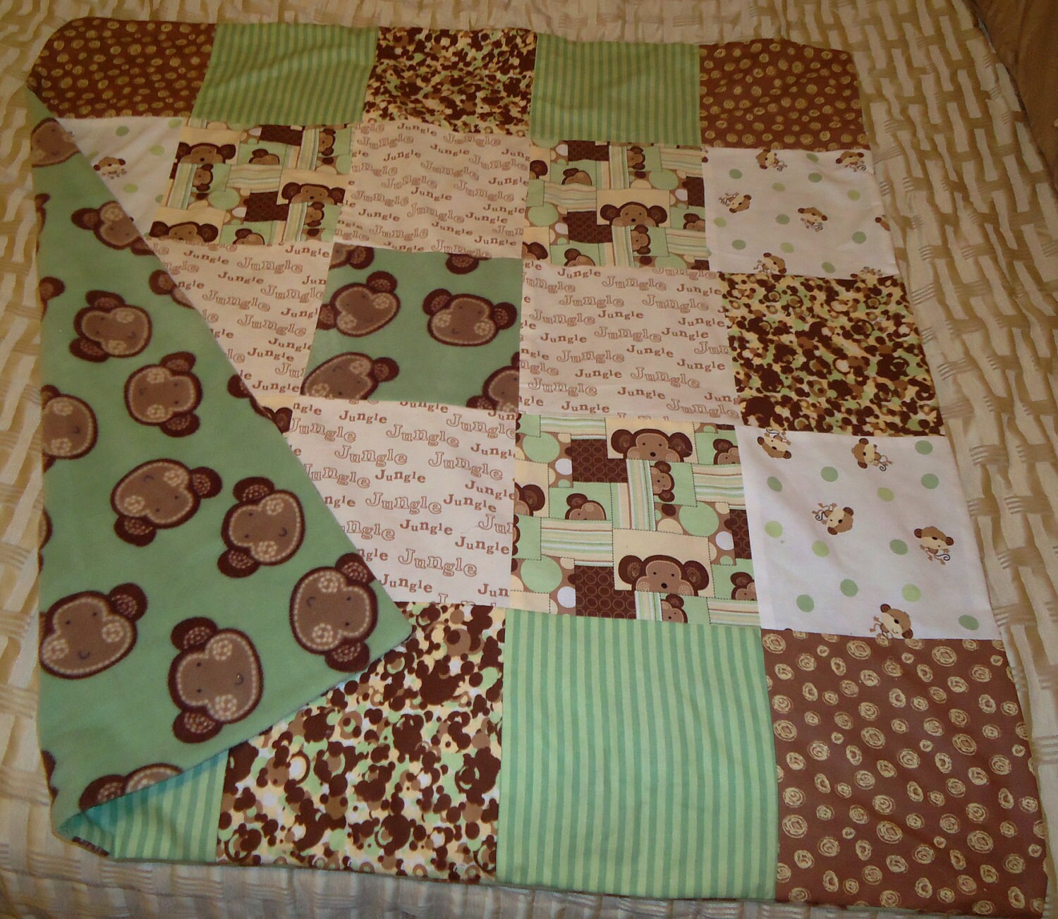 Chunky Monkey Patchwork Baby Quilt OR by BlingBlanketsandMore