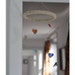 Flying Hearts Mobile in rainbow colored stained glass (red, amber, yellow, green, blue, purple)