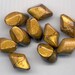 24 pieces gorgeous vintage lucite beads -19 x 11 mm satiny shimmery metallic gold with cool shape